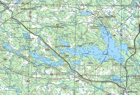 Используя карты генштаба, мы отправились в сторону озера Наутехъярви